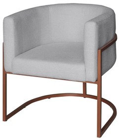 Poltrona Base Industrial Bronze Kit 2 Lety Veludo - Prata
