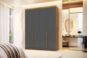 Guarda Roupa Dubai 4 Portas Nature/Alasca - Vila Rica Móveis