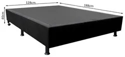 Base Box para Cama Viúva 128x188cm Liz S05 Sintético Preto - Mpozenato