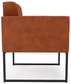 Poltrona Sala Decorativa Elisa Industrial Preto Sintético Pu D03 - D'Rossi - Couro Nozes