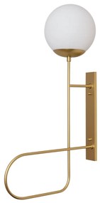 Arandela Trombone 20X40X72,2Cm 1Xe27 Alumínio E Globo Ø20Cm | Usina 25... (CP-M - Champagne Metálico, FOSCO)