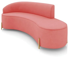 Sofá 4 Lugares Orgânico 220cm Pé Dourado Morgan Suede D03 - D'Rossi - Rose