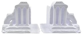 Aparador de Livros Ruínas Gregas - 2 Cores Prata ou Branco - Branco - 2 Peças
