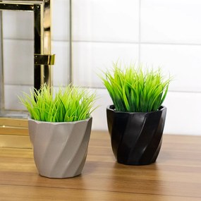 Vaso Torcido Decorativo Preto 12x13,5 cm - D'Rossi