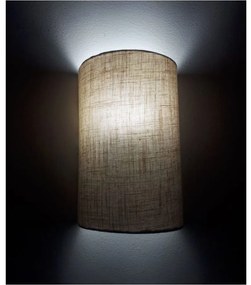Arandela Meia Cana Md-2031 Cúpula em Tecido 30/18x16cm Rustico Bege - Bivolt
