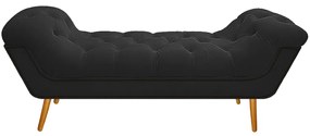 Calçadeira Estofada Veneza 160 cm Queen Size Suede Preto - ADJ Decor