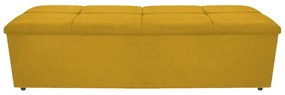 Calçadeira Munique 160 cm Queen Size Suede Amarelo - ADJ Decor