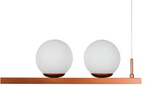 Pendente Zig 90X30Cm 3Xg9 / Cabo Aço Chumbador + Cabo Rayon / Globo Ø1... (BT - Branco Texturizado, FOSCO)