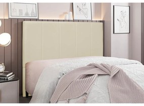 Cabeceira Cama Box Solteiro 90 cm Arizona Veludo S04 - D'Rossi - Bege