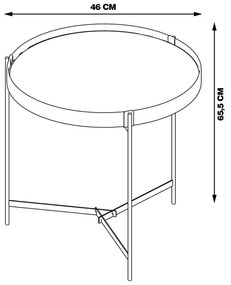 Mesa Lateral Nezuko 66cm com Espelho Base Cobre G29 - Gran Belo