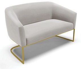 Namoradeira e 2 Poltronas Industrial Dourado Stella Veludo D03 - D'Rossi - Cinza