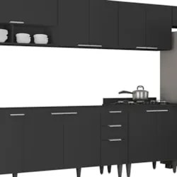 Armário de Cozinha CP06 Para Pia 180cm Pérola Z34 Preto     - Mpozenat