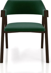 Cadeira Sala de Jantar e Jogos Carteados Madeira Maciça Poker Veludo Verde/Capuccino G42 - Gran Belo