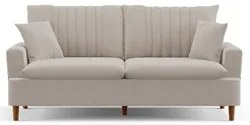 Sofá Living 2 Lugares 160cm com Almofadas Veras D05 Boucle Bege - Mpoz