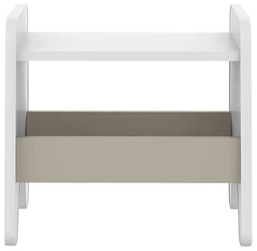Banquinho Infantil Arredondado Porta Objetos - Branco/fumê