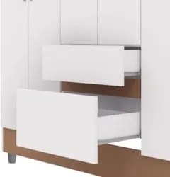 Guarda Roupa Solteiro 154cm Com 6 Portas Mayra Branco Flex V02 - Mpoze