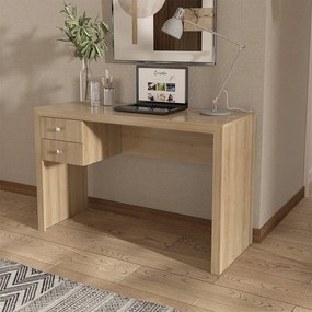 Mesa com 2 Gavetas para Escritório Home Office ME4123 MDP Amendoa G69 - Gran Belo