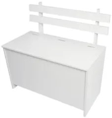 Caixa de Lenha com Encosto Branco - Completa Móveis