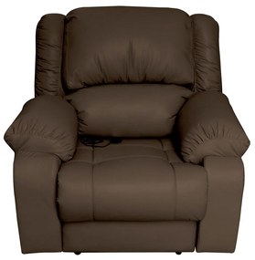 Poltrona do Papai Reclinável Elétrica com Massagem Magnum PU Sintético Marrom Fosco G23 - Gran Belo