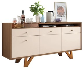 Balcão Aparador Buffet 2 Portas Emili Castanho/Off White H01 - D'Rossi