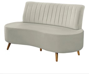 Sofá Decorativo 1,60M 2 Lugares Katara Veludo Bege Claro G33 - Gran Belo