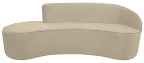 Sofá 3 Lugares Eros D07 Curvo 210cm Braço Direito Veludo Creme - D'Rossi