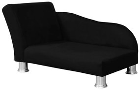 Divã Cama Pet Luxo para Cães E Gatos Elegante Confortável Suede Preto
