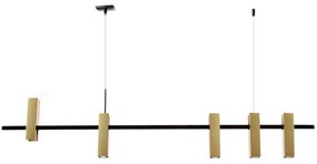 Pendente Square Retangular 120X04X38Cm Tubo Quadrado Fixo Assimetricos... (PRETO)