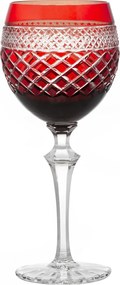 Taça de Cristal Lapidada P/ Água Chapelle - Vermelho Vermelho