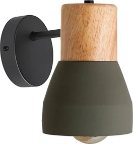 Arandela Concreto E Madeira Bottle - VERDE