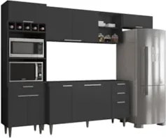 Armário de Cozinha CP04 Para Pia 150cm Pérola Z34 Preto     - Mpozenat