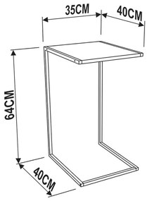 Mesa Lateral Multiuso Estilo Industrial Branco Fosco Base Metálica Preto A05 - D'Rossi