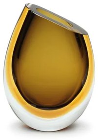Vasinho 96 Bicolor Fumê com Âmbar Murano Cristais Cadoro