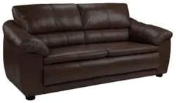 Sofá 3 Lugares Sala de Estar 200cm Veneza Couro Marrom - Scala Decor