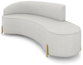 Sofá 4 Lugares Orgânico 220cm Pé Dourado Morgan Linho D03 - D'Rossi - Cinza