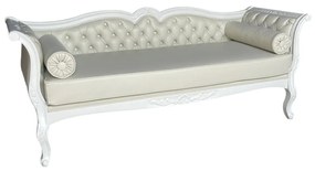 Recamier Sofá Provençal Detalhe Capitonê Madeira Maciça Design de Luxo Peça Artesanal