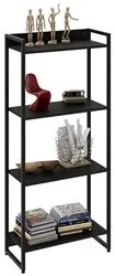 Estante Livreiro Dynamica Industrial 60cm 4 Prateleiras C08 Preto Ônix