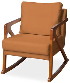 Poltrona Mona Amber Balanço Veludo Telha