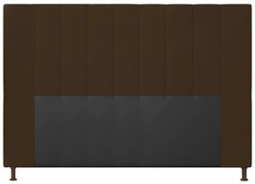 Cabeceira Casal King Cama Box 195cm para Quarto Malibu Suede M11 - D'Rossi - Marrom