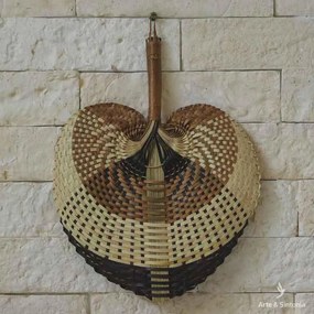 Leque de Palha Trançada | Boho Bali
