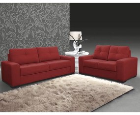 Sofá 2 e 3 Lugares Turim Couro Vermelho G58 - Gran Belo