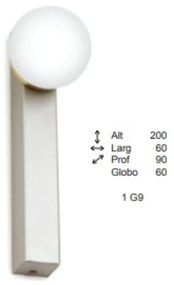 Arandela Point Slim 09X06X20Cm Globo Ø06Cm 1Xg9 - Old Artisan Ar-5564 (GRAFITE, FOSCO (Branco))