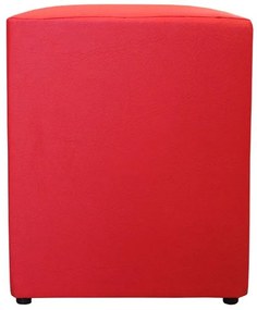 Mini Puff Pop Quadrado em Couro Sintético - Vermelho