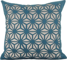 Capa Almofada Corte a Laser Provence Spin Azul Pavão 50x50cm