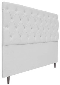 Cabeceira Estofada Liverpool 140 cm Casal Corano Branco - ADJ Decor