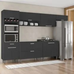 Armário de Cozinha CP06 Para Pia 100cm Pérola Z34 Preto     - Mpozenat