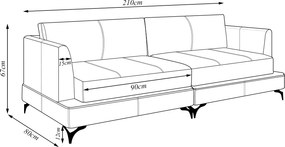 Sofá Living Bipartido 210cm Indonésia Pés de Ferro Couro Marrom G52 - Gran Belo