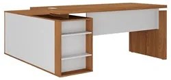 Mesa Escritório em L Gerência 170cm Corp A06 Freijó/Branco - Mpozena