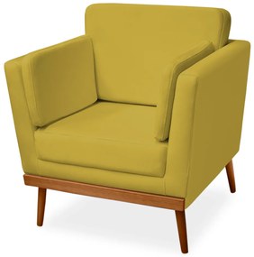 Poltrona Decorativa Siena Veludo Amarelo