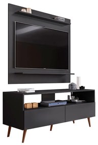 Conjunto Rack Bancada e Painel Adawi/Linden MDP/BP para TVs até 55 Preto G96 - Gran Belo